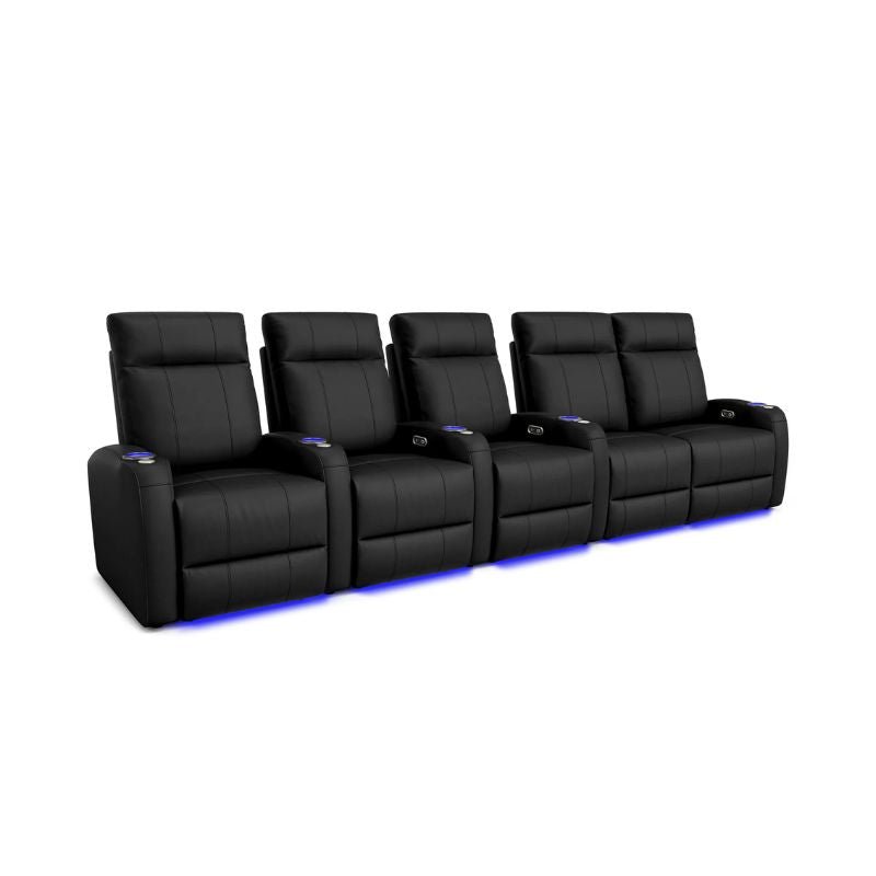 Valencia Syracuse Theater Seating | Power Recline & LED Ambiance - VAL-SYRA-BLK-R5RLS - Quality Home Distribution