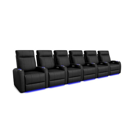 Valencia Syracuse Theater Seating | Power Recline & LED Ambiance - VAL-SYRA-BLK-R6 - Quality Home Distribution
