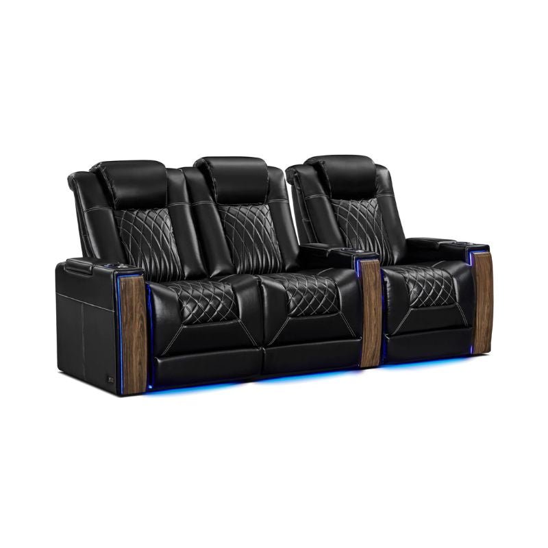 Valencia Tuscany Executive Heat & Massage | Leather & S - Class Stitching VAL-TUSEXHM-MBLK-R3LLS - Quality Home Distribution
