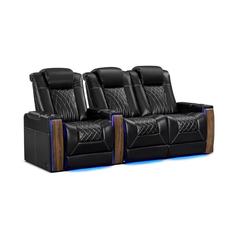 Valencia Tuscany Executive Heat & Massage | Leather & S - Class Stitching VAL-TUSEXHM-MBLK-R3RLS - Quality Home Distribution