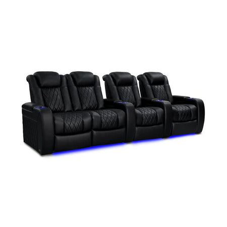 Valencia Tuscany Heat & Massage Edition | Midnight Black Nappa 11000 Leather VAL-TUSHM-MBLK-R4LLS - Quality Home Distribution