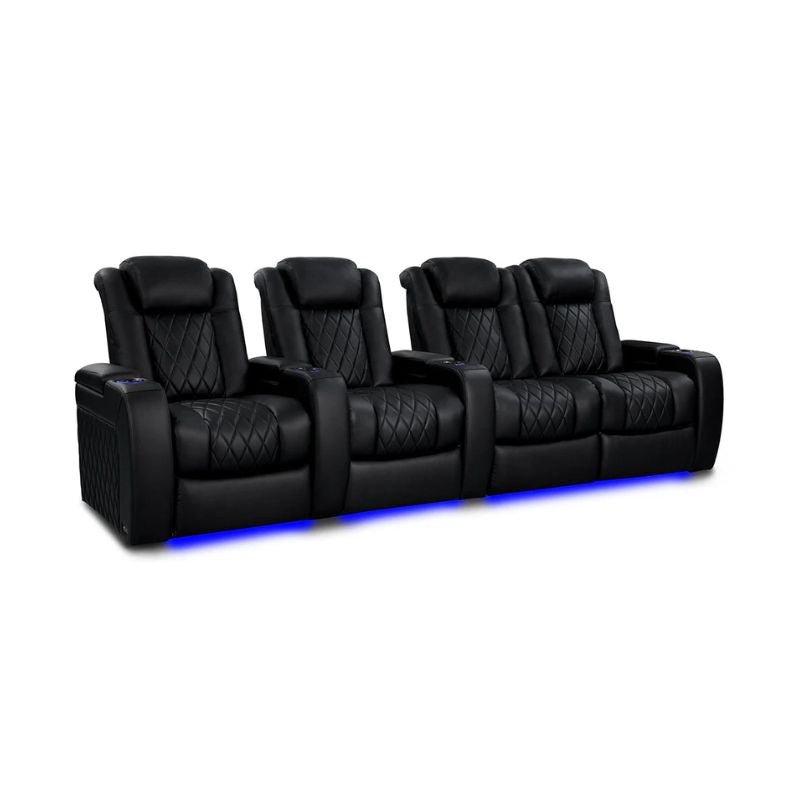 Valencia Tuscany Heat & Massage Edition | Midnight Black Nappa 11000 Leather VAL-TUSHM-MBLK-R4RLS - Quality Home Distribution