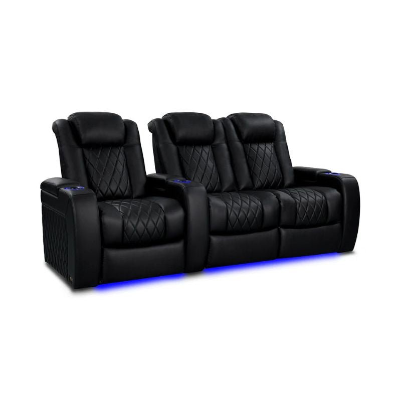 Valencia Tuscany Heat & Massage Edition | Midnight Black Nappa 11000 Leather VAL-TUSHM-MBLK-R3RLS - Quality Home Distribution