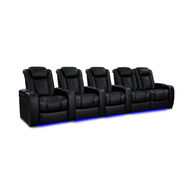 Valencia Tuscany Heat & Massage Edition | Midnight Black Nappa 11000 Leather VAL-TUSHM-MBLK-R5RLS - Quality Home Distribution