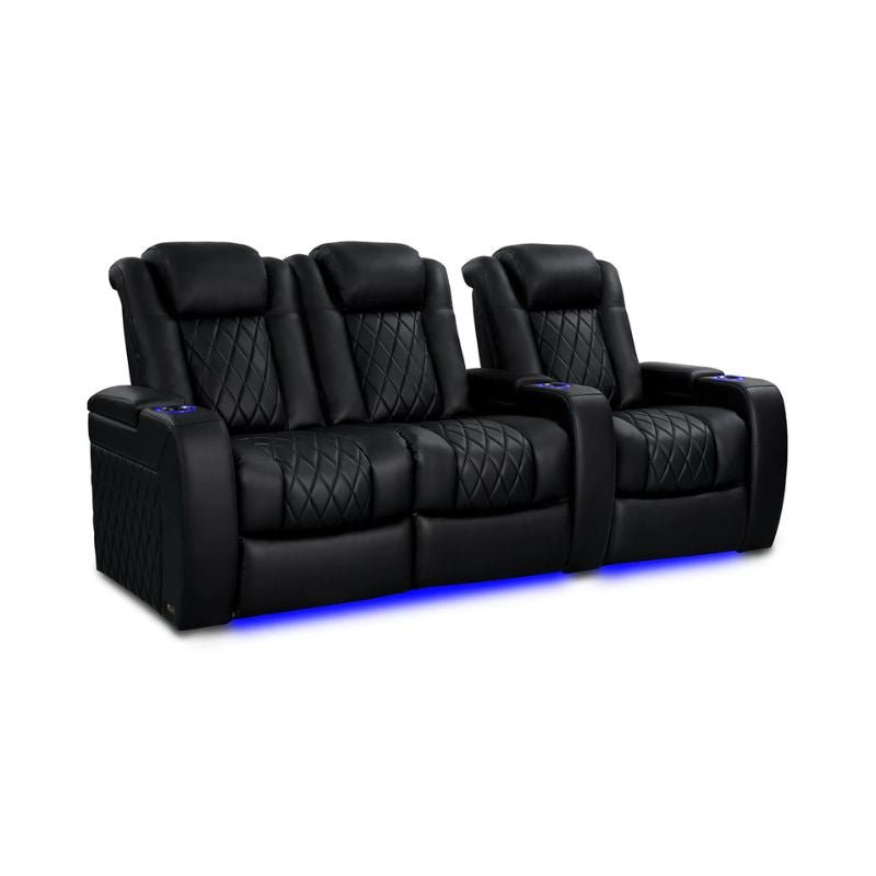 Valencia Tuscany Heat & Massage Edition | Midnight Black Nappa 11000 Leather VAL-TUSHM-MBLK-R3LLS - Quality Home Distribution