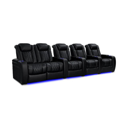 Valencia Tuscany Heat & Massage Edition | Midnight Black Nappa 11000 Leather VAL-TUSHM-MBLK-R5LLS - Quality Home Distribution