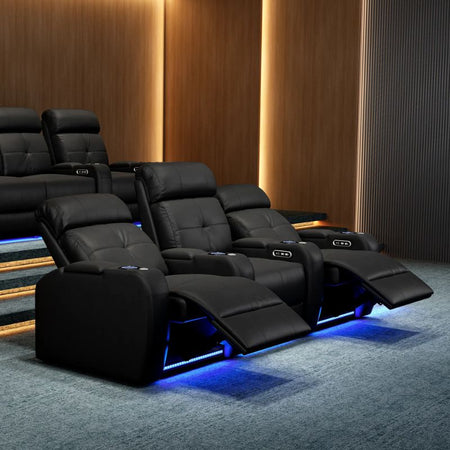 Valencia Verona Power Headrest Edition | Midnight Black Premium Nappa 9000 Leather - Quality Home Distribution