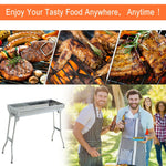 29" Fordable BBQ Charcoal Grill Stainless Steel Backyard Cooker Silver Party - 371830385893-Quality Home Distribution