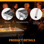 29" Fordable BBQ Charcoal Grill Stainless Steel Backyard Cooker Silver Party - 371830385893-Quality Home Distribution