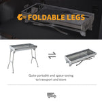 29" Fordable BBQ Charcoal Grill Stainless Steel Backyard Cooker Silver Party - 371830385893-Quality Home Distribution