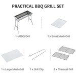 29" Fordable BBQ Charcoal Grill Stainless Steel Backyard Cooker Silver Party - 371830385893-Quality Home Distribution