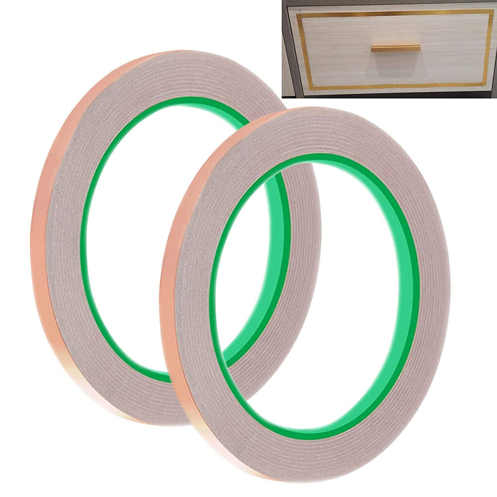 2Pcs Copper Tape with Double-Sided Conductive Copper Foil Tape Self Adhesive EMI Shielding Stained Glass Supplies Soldering Electrical Repairs Paper Circuits Grounding, 1/4Inch - 4a0540cc-5004-4e3f-a9e3-b17025909f6d-Quality Home Distribution