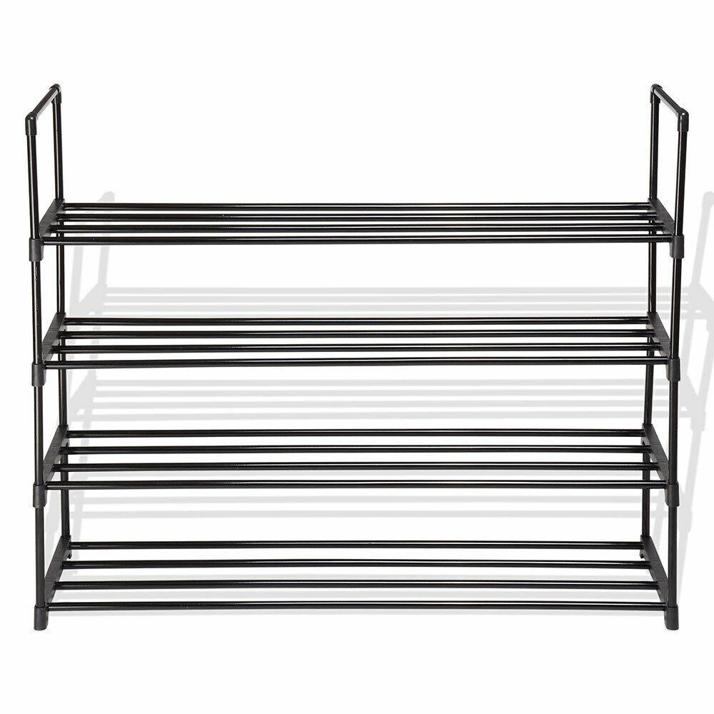 4 Tier Metal Shoe Rack Tower Shelf 16 Pair Storage Organizer Cabinet - 382651470683-Quality Home Distribution