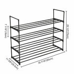 4 Tier Metal Shoe Rack Tower Shelf 16 Pair Storage Organizer Cabinet - 382651470683-Quality Home Distribution