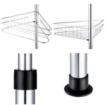 4 Tier Metal Shower Corner Pole Caddy Bathroom Wall Shelf Storage Rack Holder - 381875207504-Quality Home Distribution