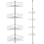 4 Tier Metal Shower Corner Pole Caddy Bathroom Wall Shelf Storage Rack Holder - 381875207504-Quality Home Distribution