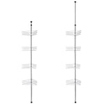 4 Tier Metal Shower Corner Pole Caddy Bathroom Wall Shelf Storage Rack Holder - 381875207504-Quality Home Distribution