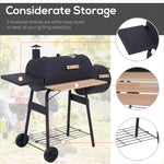 48" Steel Portable Backyard Charcoal BBQ Grill and Offset Smoker Combo Backyard - 352576612882-Quality Home Distribution