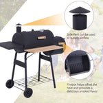 48" Steel Portable Backyard Charcoal BBQ Grill and Offset Smoker Combo Backyard - 352576612882-Quality Home Distribution