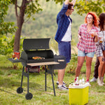 48" Steel Portable Backyard Charcoal BBQ Grill and Offset Smoker Combo Backyard - 352576612882-Quality Home Distribution