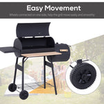 48" Steel Portable Backyard Charcoal BBQ Grill and Offset Smoker Combo Backyard - 352576612882-Quality Home Distribution