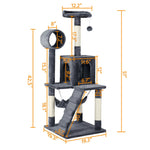 51" Multilevel Cat Tree Scratcher Furniture Cat Tower Condo House as Play Center - 283892898072-Quality Home Distribution