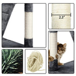 51" Multilevel Cat Tree Scratcher Furniture Cat Tower Condo House as Play Center - 283892898072-Quality Home Distribution