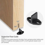 6'' Outdoor Barn Door Hardware Sliding Track Rail Kit Hanger Roller Closet Black - 283604677884-Quality Home Distribution