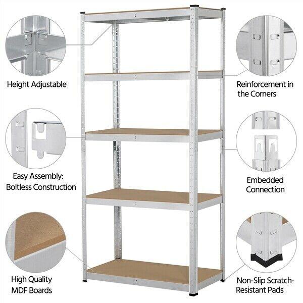 Adjustable Storage Rack Utility Storage Shelves Metal Shelving Units 71"H - 283604677275-Quality Home Distribution