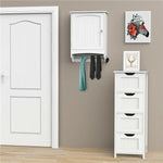 Bathroom Wall Mounted Storage Cabinet with Adjustable Shelf & Towel Bar, White - 283604821814-Quality Home Distribution