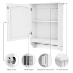 Bathroom Wall Mounted Storage Cabinet with Adjustable Shelf & Towel Bar, White - 283604821814-Quality Home Distribution