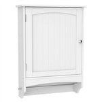 Bathroom Wall Mounted Storage Cabinet with Adjustable Shelf & Towel Bar, White - 283604821814-Quality Home Distribution