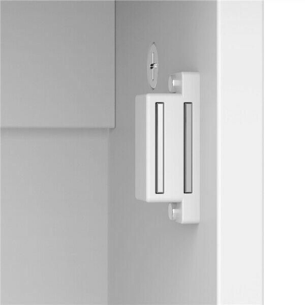 Bathroom Wall Mounted Storage Cabinet with Adjustable Shelf & Towel Bar, White - 283604821814-Quality Home Distribution