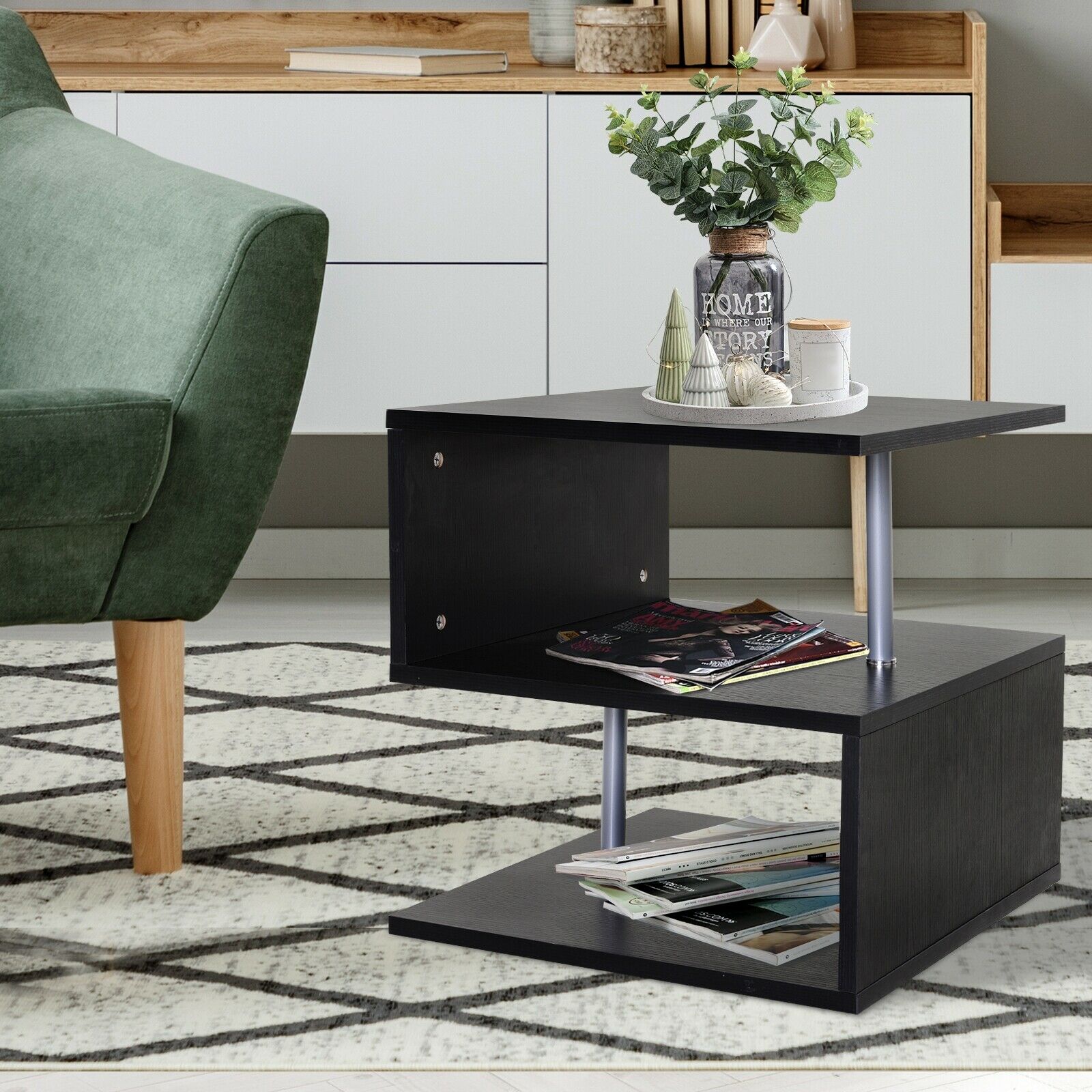 Coffee Table Storage Shelves Sofa Couch Living Room Furniture - 371831058052-Quality Home Distribution