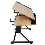 Drafting Drawing Table Tiltable Tabletop, Adjustable Height, Edge Stopper - 173512325769-Quality Home Distribution