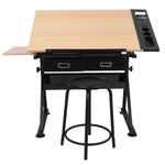 Drafting Drawing Table Tiltable Tabletop, Adjustable Height, Edge Stopper - 173512325769-Quality Home Distribution