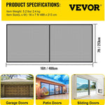 Garage Door Screen, 16 X 7 Ft for 2 Cars, 5.2 Lbs Heavy-Duty Fiberglass Mesh for Quick Entry with Self Sealing Magnet and Weighted Bottom, Kids / Pets Friendly, Easy to Install and Retractable - b13c4ef4-e9aa-49d7-93ba-5c9e9f049549-Quality Home Distribution