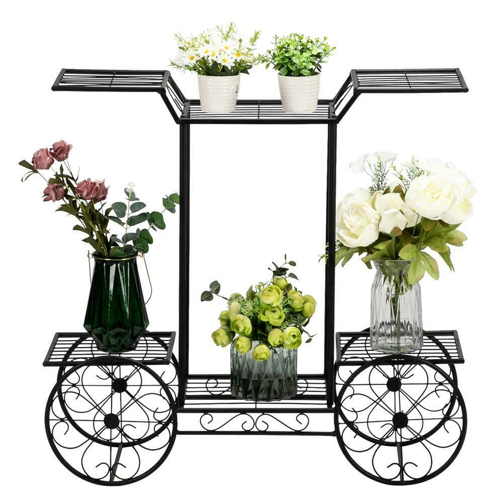 Garden Cart Stand Flower Rack Display Home Flower Pot Plant Holder - 133255828173-Quality Home Distribution