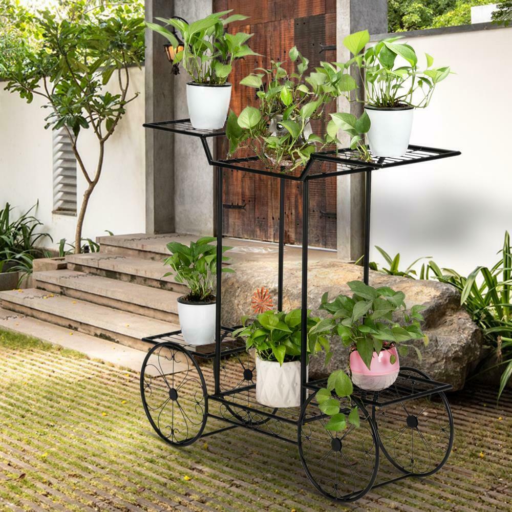 Garden Cart Stand Flower Rack Display Home Flower Pot Plant Holder - 133255828173-Quality Home Distribution