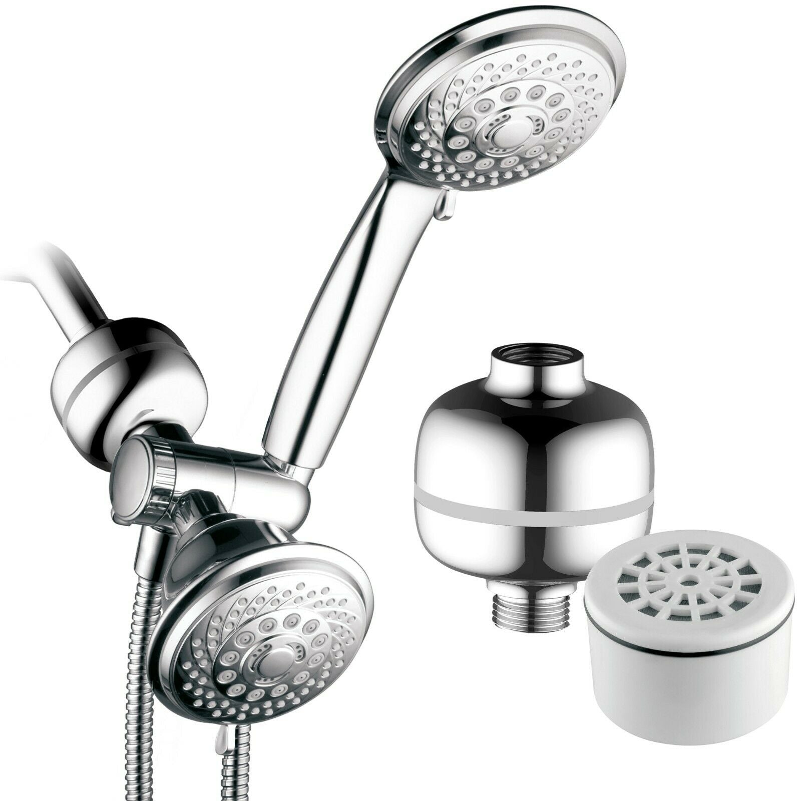 HotelSpa Multi-Setting Shower Head Combo with 3-Stage Shower Filter - 113152757324-Quality Home Distribution
