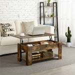 Modern Lift Top Coffee Table w/Hidden Storage & Shelf For Living Room Reception - 283990748077-Quality Home Distribution
