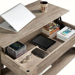 Modern Lift Top Coffee Table w/Hidden Storage & Shelf For Living Room Reception - 283990748077-Quality Home Distribution
