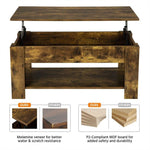 Modern Lift Top Coffee Table w/Hidden Storage & Shelf For Living Room Reception - 283990748077-Quality Home Distribution