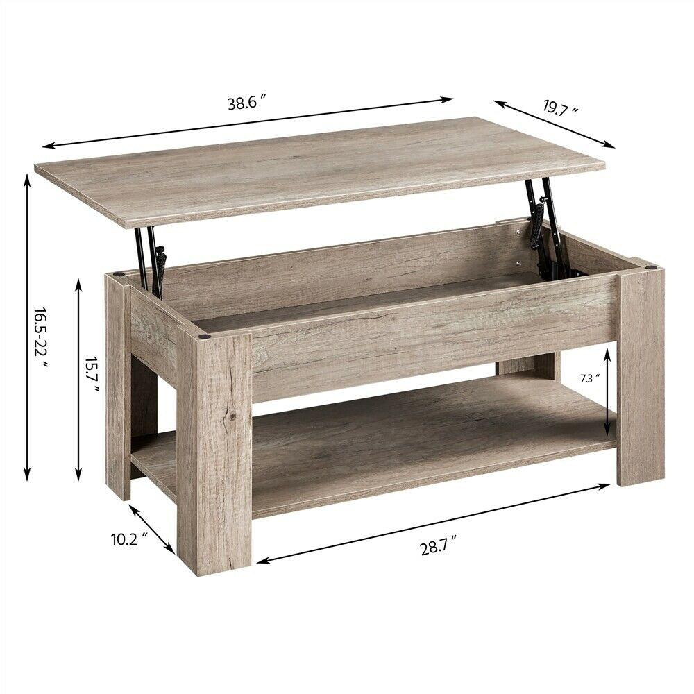 Modern Lift Top Coffee Table w/Hidden Storage & Shelf For Living Room Reception - 283990748077-Quality Home Distribution