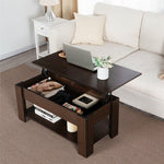 Modern Lift Top Coffee Table w/Hidden Storage & Shelf For Living Room Reception - 283990748077-Quality Home Distribution