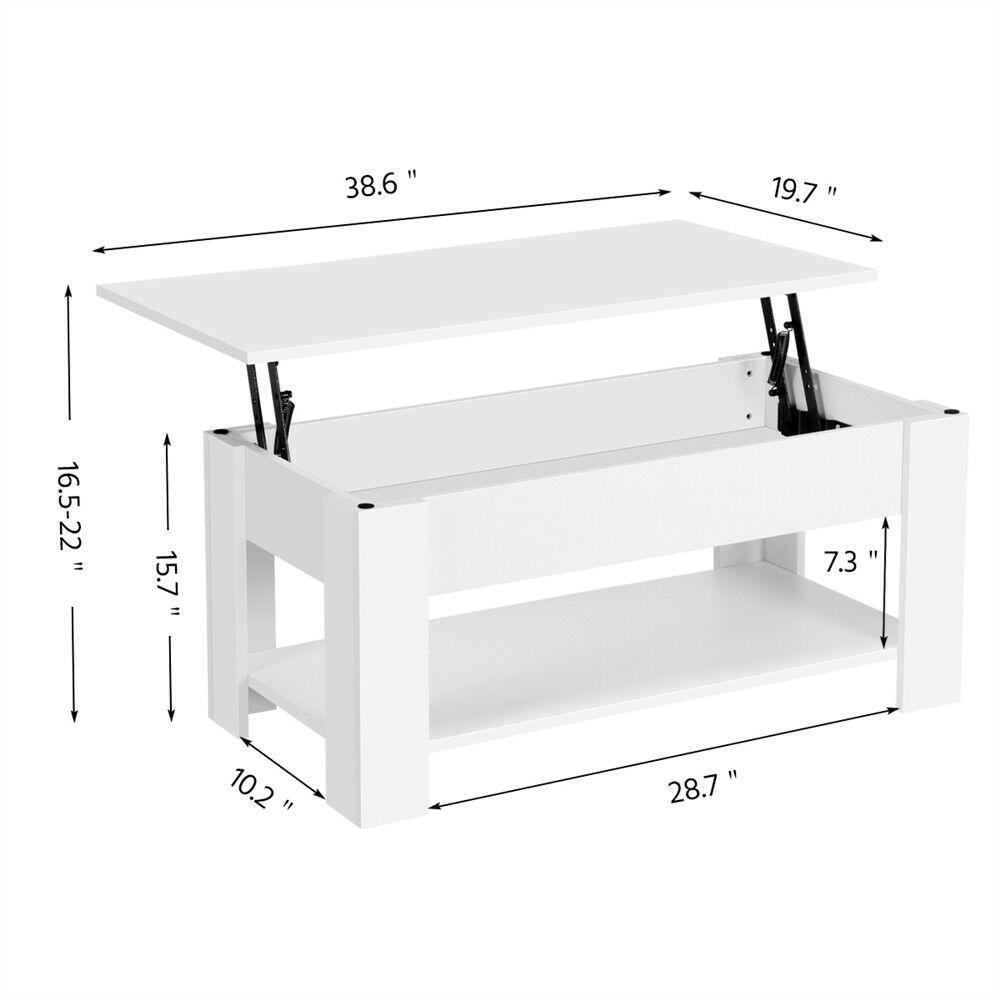 Modern Lift Top Coffee Table w/Hidden Storage & Shelf For Living Room Reception - 283990748077-Quality Home Distribution