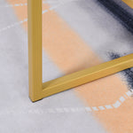 Modern Living Room Side End Table with Underneath Storage Shelf, White & Gold - 353147175262-Quality Home Distribution