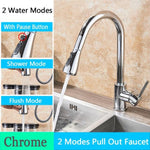 Rozin Brushed Nickel Kitchen Faucet Single Hole Pull Out Spout Kitchen Sink Mixer Tap Stream Sprayer Head Chrome/Black Mixer Tap|Kitchen Faucets| - 14:203008817;200007763:201336106-Quality Home Distribution
