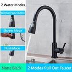 Rozin Brushed Nickel Kitchen Faucet Single Hole Pull Out Spout Kitchen Sink Mixer Tap Stream Sprayer Head Chrome/Black Mixer Tap|Kitchen Faucets| - 14:350850;200007763:201336106-Quality Home Distribution