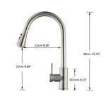 Rozin Brushed Nickel Kitchen Faucet Single Hole Pull Out Spout Kitchen Sink Mixer Tap Stream Sprayer Head Chrome/Black Mixer Tap|Kitchen Faucets| - 14:1254;200007763:201336106-Quality Home Distribution